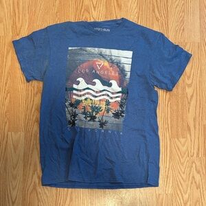 Fifth Sun Blue Los Angeles Graphic Tee with Sunset Print